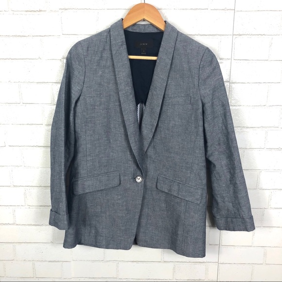 J. Crew Unstructured Cotton Linen Blazer - Picture 2 of 8